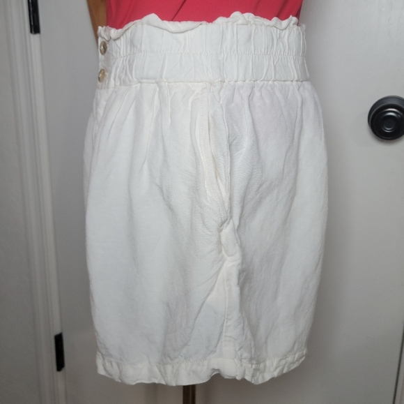 Madewell Linen-Blend Pull-On Paperbag Shorts Chic Effortless Comfort Size Small - Picture 5 of 8